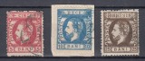ROMANIA1872 LP 35 LP 36 LP 37 REGELE CAROL I CU BARBA SERIA DANTELATA STAMPILATA, Stampilat