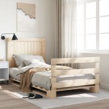 Cumpara ieftin Cadru de pat cu tăblie, 100x200 cm, lemn masiv de pin