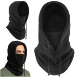 Cagula polar unisex cu fular tip guler, neagra, Trizand