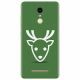 Husa silicon pentru Xiaomi Remdi Note 3, Minimal Reindeer Illustration Green