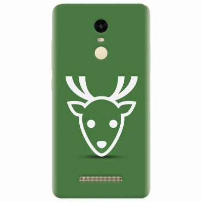 Husa silicon pentru Xiaomi Remdi Note 3, Minimal Reindeer Illustration Green foto