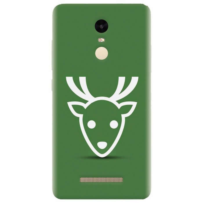 Husa silicon pentru Xiaomi Remdi Note 3, Minimal Reindeer Illustration Green
