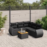 Gossi set mobilier de gradina cu perne, 6 piese, negru, poliratan