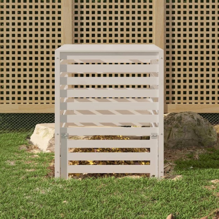 Gossi compostor, alb, 82,5x82,5x99,5 cm, lemn masiv de pin