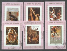 Umm al Qiwain 1973 Sport, Olympics, 6 imperf. mini sheet, used T.213