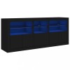 Dulap cu lumini LED, negru, 162x37x67 cm
