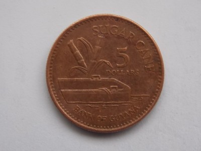 5 DOLLARS 1996 GUYANA foto