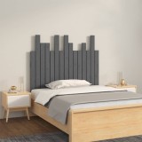 Cumpara ieftin Tăblie de pat pentru perete, gri, 95,5x3x80 cm, lemn masiv pin