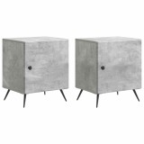 vidaXL Dulap de noapte 2 pcs Gri Beton 43 x 34,5 x 50 cm 895492