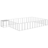 VidaXL Padoc pentru c&acirc;ini, argintiu, 30,25 m&sup2;, oțel