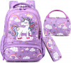 Popack Rucsac de școală unicorn pentru fete Impermeabil Rucsac pentru copii