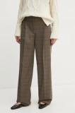 MAX&amp;Co. pantaloni femei, culoarea maro, drept, high waist, 2426136033200
