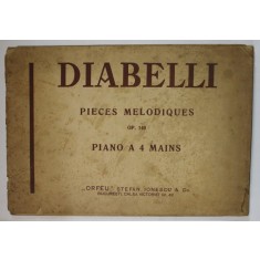 PIECES MELODIQUES OP. 149 , PIANO A 4 MANS par DIABELLI , ANII &#039; 40 , PREZINTA URME DE UZURA , PARTITURI
