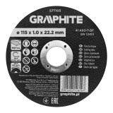 Disc de taiere pentru metal Graphite 115 x 1.0 x 22.2 mm, corindon