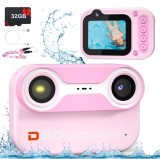 Cumpara ieftin Camera foto subacvatica copii, THD Pixels D60, 18 megapixeli, FullHD 1080p, camera selfie, adancime maxima 3 metri, roz