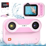 Camera foto subacvatica copii, THD Pixels D60, 18 megapixeli, FullHD 1080p, camera selfie, adancime maxima 3 metri, roz