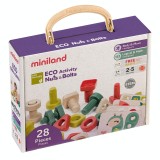 Joc educativ pentru dezvoltarea motricitatii eco suruburi si piulite, MINILAND