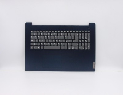 Carcasa superioara cu tastatura palmrest Laptop, Lenovo, IdeaPad 3-17IML05 Type 81WC, 5CB0X56776, AM1JX000, albastra, layout UK foto