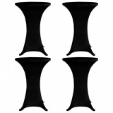 Husă de masă cu picior &Oslash;60 cm, 4 buc., negru, elastic