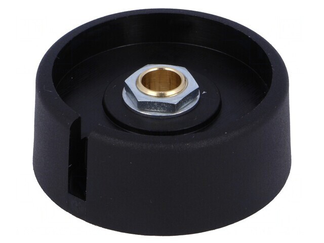 Buton rotativ negru cu indicator poliamidă &Oslash;6mm 40x16mm