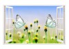 Sticker decorativ, Fereastra 3D, Fluturi, 85 cm, 292STK, natura si peisaje