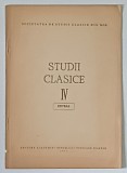 STUDII CLASICE , IV , EXTRAS de F. FUGARIU , 1962 *DEDICATIE
