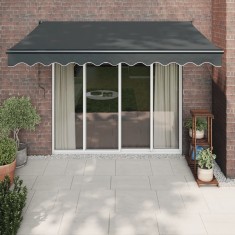 vidaXL Copertină retractabilă, antracit, 3,5x2,5 m, textil și aluminiu foto