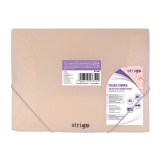 Mapa Strigo A4 cu elastic, culoare pastel piersica