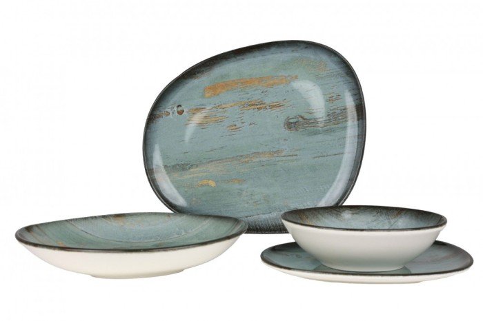 Bonna Set de vesela - Madera - 24 bucăți - 6 persoane - Porţelan