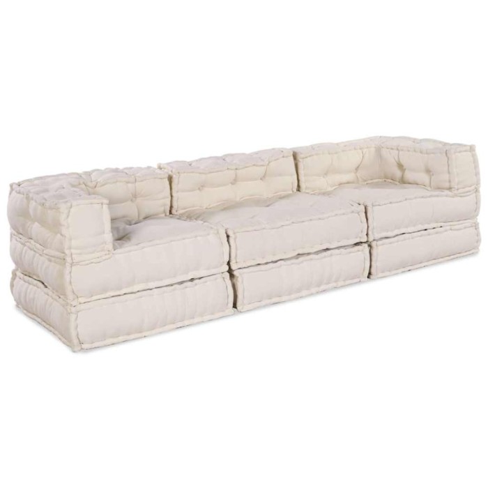 vidaXL Canapea modulară Manual 3 pcs Crem 70 x 70 x 56 cm țesătură 3315062