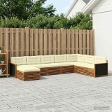vidaXL Set de canapele de exterior cu pernă 8 pcs Natural și Crem 3383703