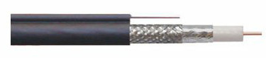 Cablu coaxial RG6 cu sufa 75R autoportant fire otel cuprat ecranat cu folie Al+Al&amp;amp;Mg 48X0.12 1m Well foto