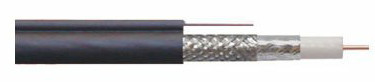 Cablu coaxial RG6 cu sufa 75R autoportant fire otel cuprat ecranat cu folie Al+Al&amp;Mg 48X0.12 1m Well