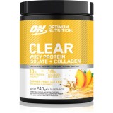 Optimum Nutrition Clear Protein Whey Protein Isolate + Collagen proteine din zer cu colagen aroma Summer Ice Tea 240 g