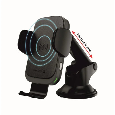 Kit Suport Auto+Incarcator Wireless Swissten S-GRIP W2-HK3 15W Negru foto