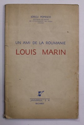 UN AMI DE LA ROUMANIE LOUIS MARIN par JORGU POPESCO , 1937 foto