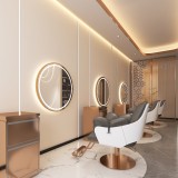 Consola de coafură consola de frizerie consola de cosmetică oglindă LED cu ramă de aluminiu 70x70 PRO