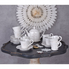 Set cafea din portelan alb pentru 6 persoane CW501