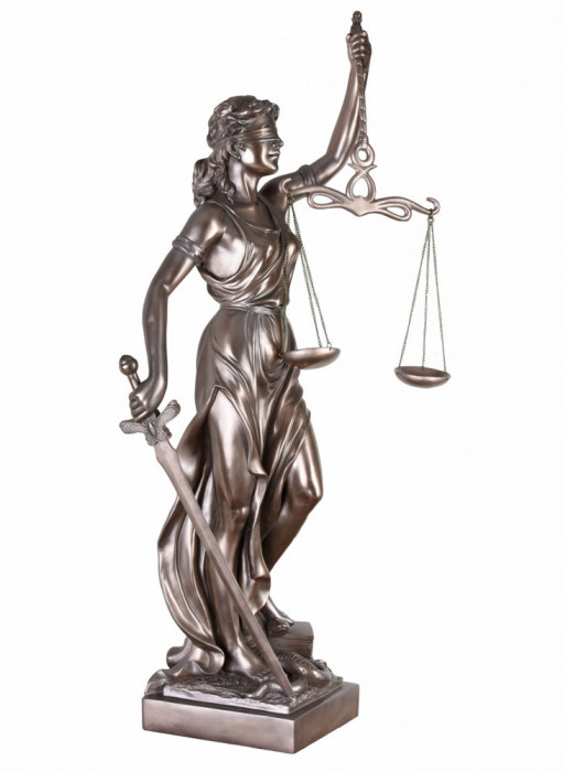 Justitia mare - statueta din rasini cu un strat din bronz IS257