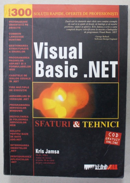 VISUAL BASIC. NET , SFATURI SI TEHNICI de KRIS JAMSA , 2003