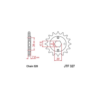 Pinion fata 520 JTF327 - 13 dinti JT Sprockets foto