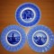 3x Farfurie de perete de colectie portelan albastru Royal Copenhagen Danemarca