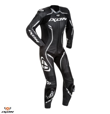 Costum (combinezon) motociclete femei piele Ixon vara model Vortex Lady LS culoare: negru/alb Negru/alb L foto