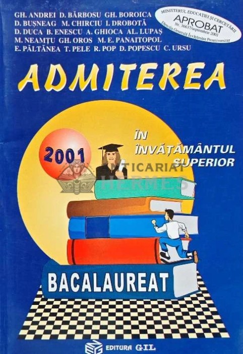 Admiterea in invatamantul superior. Bacalaureat matematica 2001 - 2001 - D. Barbosu Si COLAB. (@D123)
