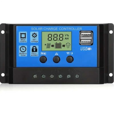 Regulator Controler Solar PWM 20A, 12V24V, 2 X USB Si LCD foto