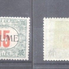 Fiume 1918 Military Aid red overp. 15F Mi.10I SIGNED Alberto&EnzoDiena MH AM.498