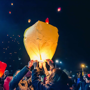 Lampioane zburatoare multicolore - Set 10 bucati foto