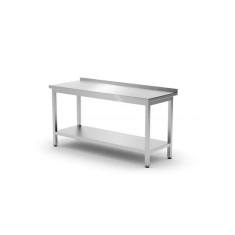 Masa de lucru cu rebord si polita inferioara din otel inoxidabil 1800x700x850(h) mm - folosita