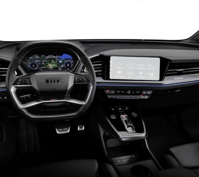 Folie Protectie Display Navigatie, Duragon, Audi Q4 e-tron 2021+, silicon Transparent, Anti-zgarieturi, Kit instalare