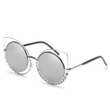 Ochelari De Soare Fashion Cu Stras - Rama Metalica, Protectie UV 100% - Model 1